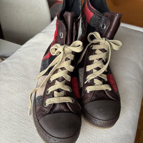 Converse x Woolrich Lumberjack Plaid Boots - MEN 6.5 - Picture 3 of 11